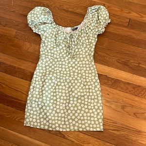 NWOT Shein poofy green flowery dress
